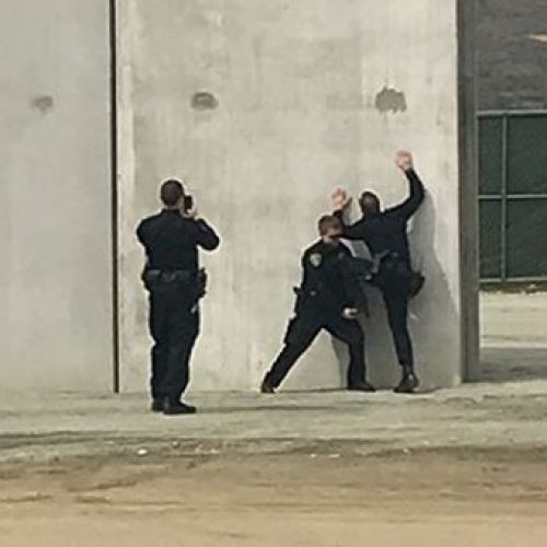 Police Officers Caught Posing, Trying to Climb Border Wall Prototype