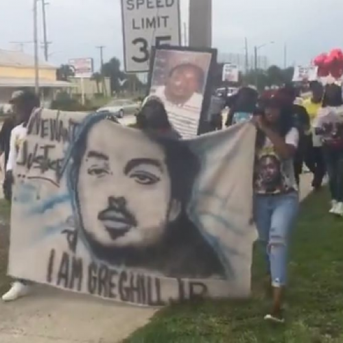 WATCH: Hundreds March in Protest of Jury Verdict Awarding $4 to Family of Man Killed by Deputy